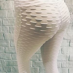 Brazilian high waisted Texture Leggings- White
